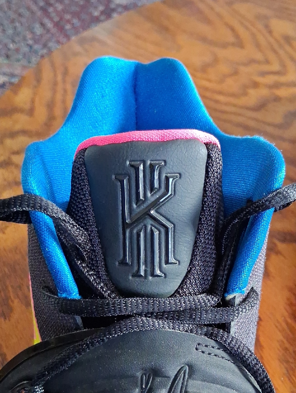 Nike Kyrie 5 "Just Do It" Black Mesh Pink Blue Basketball Sneakers Men's Size 12 - Picture 5 of 14
